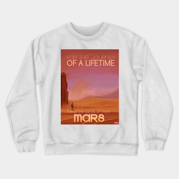 Mars Space Art Crewneck Sweatshirt by nickemporium1